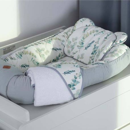 Coussin plat réversible Eucalyptus - Gris - 35 x 27 cm - SEVIRA KIDS BLANC 4 - vertbaudet enfant 