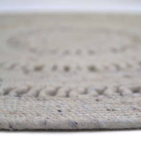 Tapis enfant Bibek tissé main en coton / laine gris Ø110 - Nattiot GRIS 4 - vertbaudet enfant 