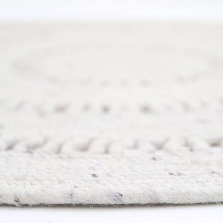 Tapis enfant Bibek tissé main en coton / laine naturel Ø110 - Nattiot BLANC 4 - vertbaudet enfant 