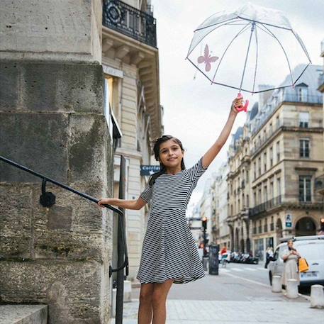 Parapluie enfant transparent - Papillon ROSE 3 - vertbaudet enfant 