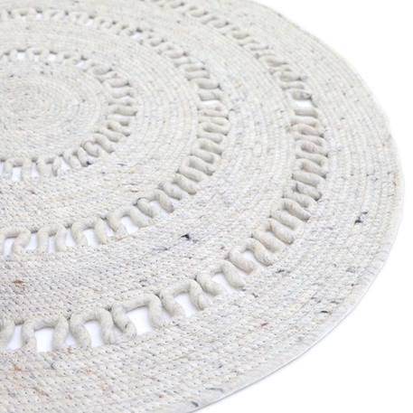 Tapis enfant Bibek tissé main en coton / laine naturel Ø110 - Nattiot BLANC 3 - vertbaudet enfant 