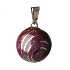 -Bola de grossesse - Collier - Spirale aubergine