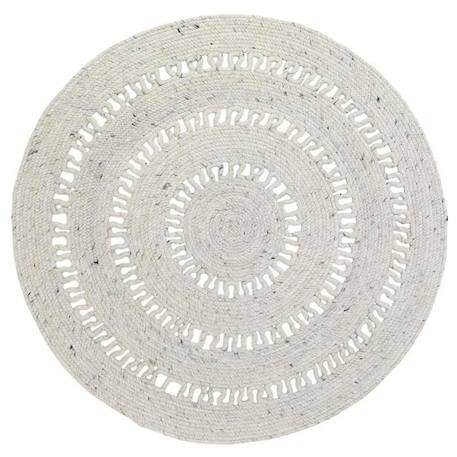 Tapis enfant Bibek tissé main en coton / laine naturel Ø110 - Nattiot BLANC 1 - vertbaudet enfant 