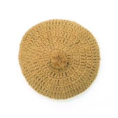 Linge de maison et décoration-Coussin rond crochet LENKA MOUTARDE - Nattiot