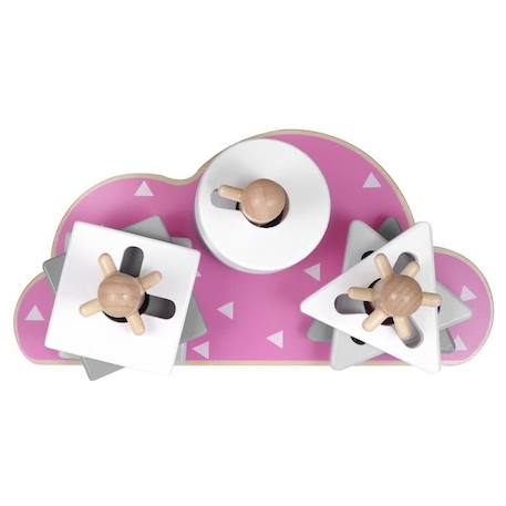 Puzzle en bois forme de nuage rose - KINDSGUT - jeu éducatif pour enfant de 18 mois - matériaux écologiques ROSE 1 - vertbaudet enfant 