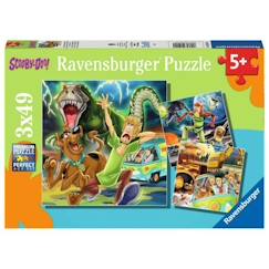 Jouet-Jeux éducatifs-Ravensburger - Puzzles 3 x 49 pièces : Les aventures de Scooby-Doo