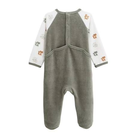 Pyjama bébé en velours Canaille VERT 2 - vertbaudet enfant 