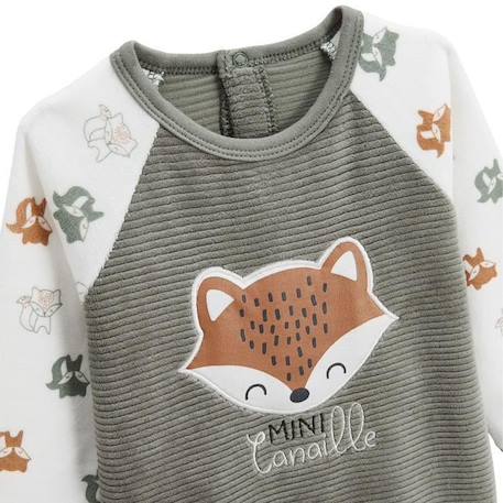 Pyjama bébé en velours Canaille VERT 3 - vertbaudet enfant 