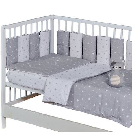 Parure de lit bébé réversible en coton - STELLA - 90x120 cm BLANC 1 - vertbaudet enfant 