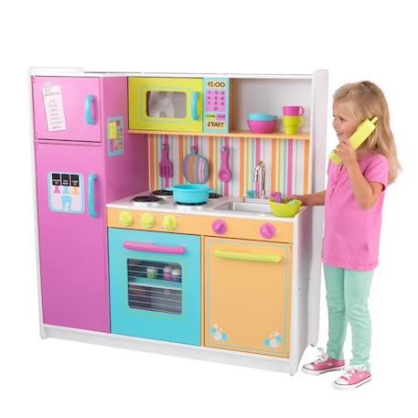 Kidkraft - Grande Cuisine enfant couleurs vives en Bois ROSE 2 - vertbaudet enfant 