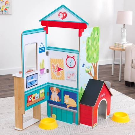 KidKraft Cabinet vétérinaire pop-up Let's Pretend™ pour enfants offre une expérience de jeu réaliste avec 18 accessoires inclus BLEU 3 - vertbaudet enfant 