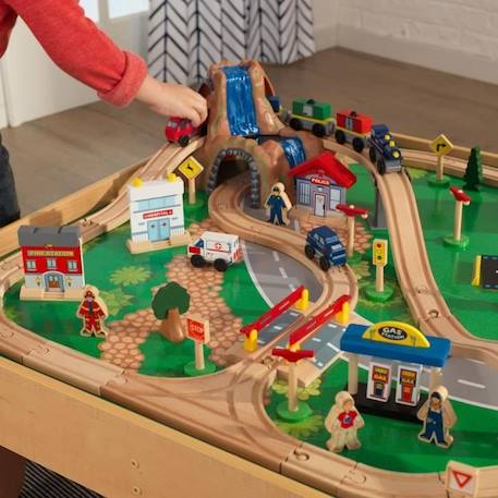 Circuit de train et table en bois Waterfall Mountain - KIDKRAFT - Mixte - A partir de 3 ans - 120 pièces ROUGE 3 - vertbaudet enfant 