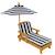 Kidkraft - Chaise longue d'extérieur en bois pour enfant avec parasol et coussin BLEU 1 - vertbaudet enfant 