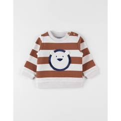 -Pull en Sweatoloudoux® rayé patch lion