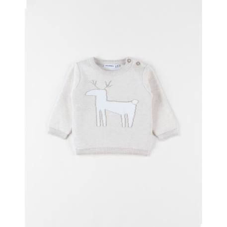 Pull de Noël tricot chiné - beige BEIGE 1 - vertbaudet enfant 