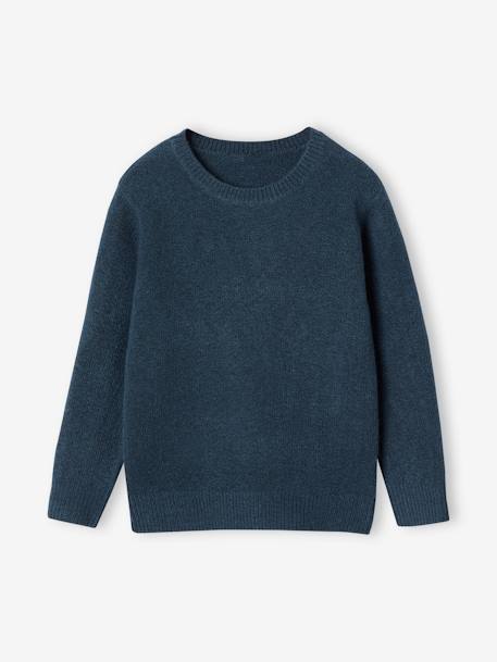 Pull en maille mousseuse garçon blanc chiné+bleu pétrole+gris chiné 4 - vertbaudet enfant 