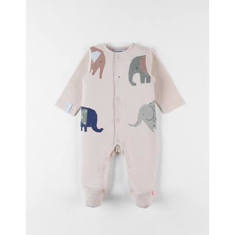 Pyjama 1 pièce éléphants en jersey sable  - vertbaudet enfant