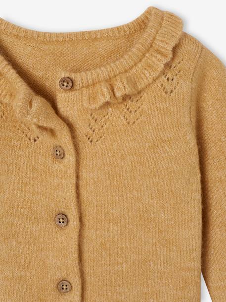 Cardigan bébé ajouré ocre+vieux rose 4 - vertbaudet enfant 