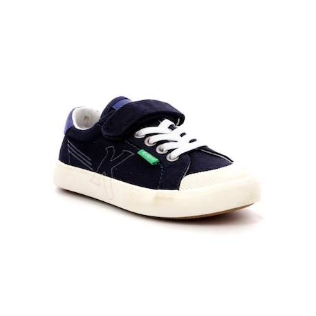 Baskets basses Kickgoldi - KICKERS - Marine - Textile - A élastique - Enfant BLEU 2 - vertbaudet enfant 