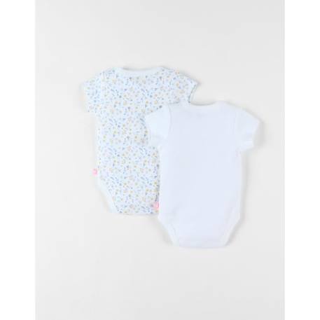 Ensemble de 2 bodies fleuris et licorne en coton ROSE 2 - vertbaudet enfant 