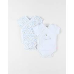 Bébé-Body-Ensemble de 2 bodies fleuris et licorne en coton