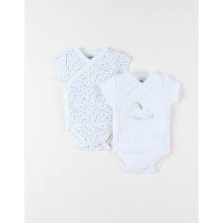 Bébé-Ensemble de 2 bodies fleuris et licorne en coton