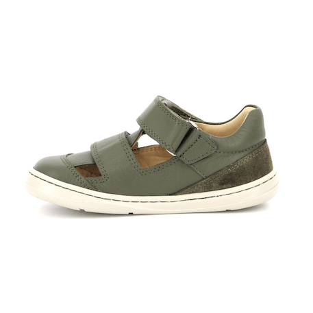 Baskets basses Kickbloom - KICKERS - Marine - Cuir - Scratch BLEU+VERT 8 - vertbaudet enfant 