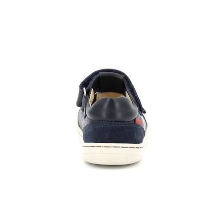 Baskets basses Kickbloom - KICKERS - Marine - Cuir - Scratch BLEU+VERT 3 - vertbaudet enfant 