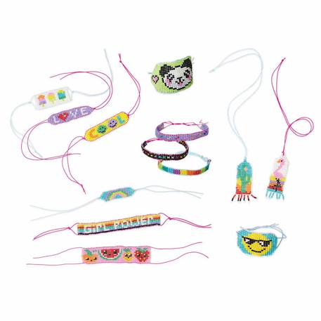 Kit créatif Janod - Les Ateliers Bijoux - 13 Bijoux Pops en Perles et un Métier à Tisser - Dès 8 ans VIOLET 3 - vertbaudet enfant 