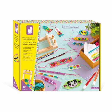 Kit créatif Janod - Les Ateliers Bijoux - 13 Bijoux Pops en Perles et un Métier à Tisser - Dès 8 ans VIOLET 1 - vertbaudet enfant 