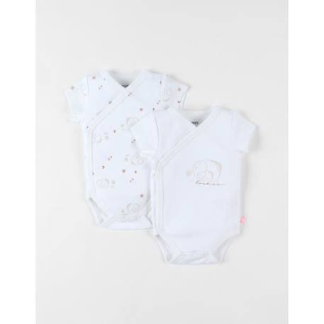 Ensemble de 2 bodies naissance éléphant en coton BLANC 1 - vertbaudet enfant 