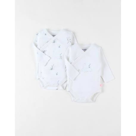 Ensemble de 2 bodies savane en coton BLANC 1 - vertbaudet enfant 