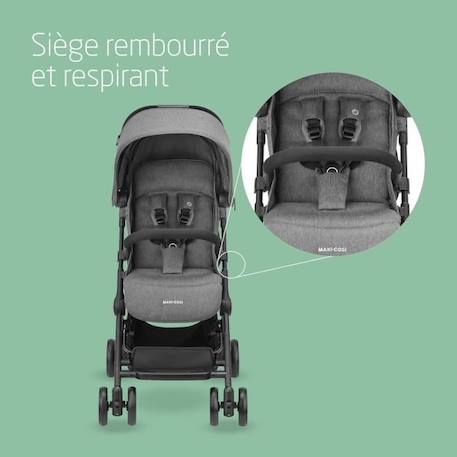 MAXI-COSI Poussette canne ultra compacte Lara 2, de la naissance à 4 ans, jusqu'à 22kg, pliage facile, Select Grey GRIS 6 - vertbaudet enfant 