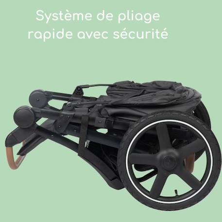 Bebeconfort Cloudy Poussette 3 roues Tout Terrain, 0 à 4 ans (22kg max) Inclinable, Pliage rapide, Guidon réglable, Mineral NOIR 4 - vertbaudet enfant 