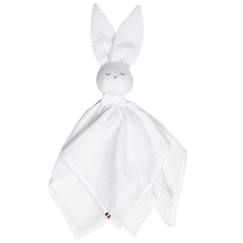 Jouet-Doudou plat Lapin Jeanne - Blanc - Sevira Kids - 50x50 cm