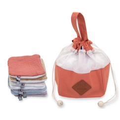 Puériculture-Toilette de bébé-Couches et lingettes-Lingettes et soins-Pochon distributeur et ses 8 lingettes lavables, Jeanne