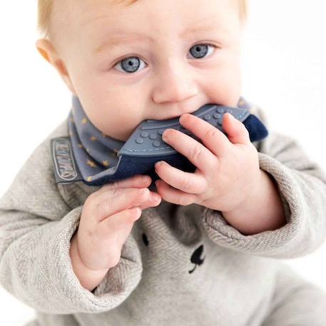 Bavoir bandana avec embout de dentition - Etoiles GRIS 4 - vertbaudet enfant 