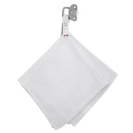 Doudou lange - attache tétine en gaze de coton - Jeanne Gris clair - SEVIRA KIDS - 40 cm x 40 cm - Bébé - Mixte GRIS 1 - vertbaudet enfant 