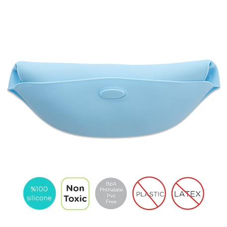 Bavoir récupérateur en silicone - Bleu BLEU 4 - vertbaudet enfant 