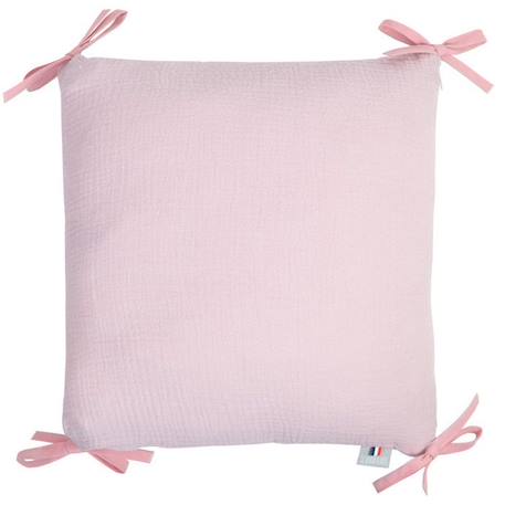 Taies de coussin pour tour de lit modulable en gaze de coton - SEVIRA KIDS - Jeanne - Rose BLANC 1 - vertbaudet enfant 