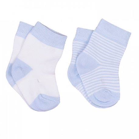 Chaussettes bébé en coton biologique (lot de 2 paires) - DREAMS BLEU+ROSE 1 - vertbaudet enfant 