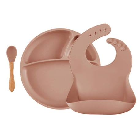 Coffret repas comme un grand, Assiette Cuillère Bavoir JAUNE 1 - vertbaudet enfant 