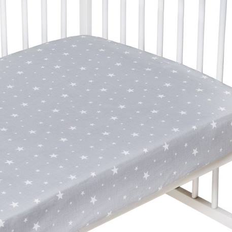 Drap-housse en coton - STELLA Gris - 70x140 cm GRIS 1 - vertbaudet enfant 