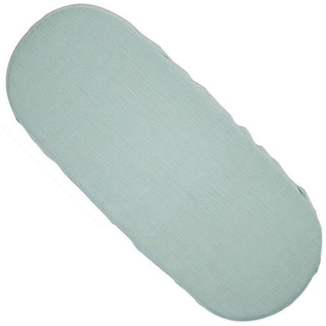 Drap housse couffin ovale en gaze de coton, Jeanne Vert de gris Dès la naissance Vert De Gris VERT 2 - vertbaudet enfant 