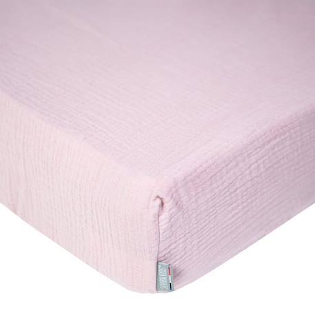 Drap housse - SEVIRA KIDS - Uni en gaze de coton - Vieux Rose - 60x120 cm ROSE 1 - vertbaudet enfant 