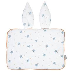 Oreiller extra plat lapin Bleuet - SEVIRA KIDS - Pour bébé - 25 cm x 35 cm - Blanc et bleu  - vertbaudet enfant