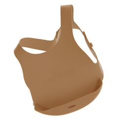 -Bavoir récupérateur en silicone - Caramel