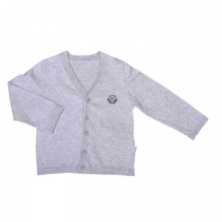 Bébé-Pull, gilet, sweat-Le gilet en 100% coton biologique - Kevin Gris 6-9M - 68CM