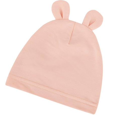 Sevira Kids - Bonnet ourson bébé en bambou Uni - Rose clair - 0/3 mois 0 - 3 mois Rose Clair BLANC 1 - vertbaudet enfant 