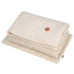 Housse de couette et oreiller en lin lavé Sevira Kids - Beige - 140 x 100 cm  - vertbaudet enfant